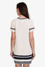 Pre-loved Chanel™ White/Blue Cotton Blend Crochet Mini Dress Size 38