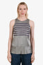 Brunello Cucinelli Silver Light Purple Silk Velvet Tank Top Size M