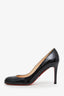 Christian Louboutin Black Patent Leather Round Toe Pumps Size 36.5
