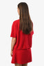 Lisa Yang Red Cashmere 'Cila' Short Sleeve Crewneck Sweater Size 1