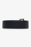 Saint Laurent Black Leather Cassandre Belt Size 90