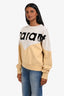 Isabel Marant Etoile Grey/Yellow Cotton Logo Sweatshirt Size 34