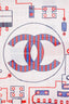 Pre-loved Chanel™ Red/White Cotton Silk CC Logo Sarong Shawl Scarf