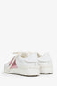 Valentino White/Pink Leather Rockstud Open Sneakers Size 39