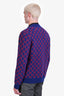 Gucci Blue/Red Wool Cashmere GG Button Cardigan Mens Size XS