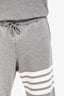 Thom Browne Grey Stripes Joggers Size 2 Mens