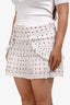 Love Shack Fancy White/Pink Floral Lace Mini Skirt Size 8