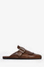 Prada Brown Leather Fringe Slip On Flats Size 37