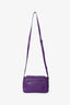 Bottega Veneta Purple Intrecciato Leather Camera Crossbody Bag