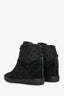 Louis Vuitton Black Suede Monogram Sneaker Wedges Size 36.5