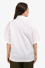 Prada 2021 White Solid Poplin Zip-Up Short Sleeve Blouse Size 44