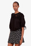 Simone Rocha Black Lace Ruffle Detail Sweatshirt Size XS
