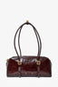 Fabrique Burgundy Oiled Waxed Top Grain Leather 'Monti East West' Shoulder Bag
