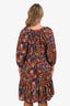 Apiece Apart Black/Multi Printed Long Sleeve Dress Size M