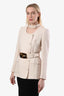 Gucci Blush Pink Wool Belted Collar Blazer Size 40