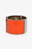 Hermès Orange/White Enamel Clic Clac H Bracelet Large Model