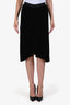 Isabel Marant Black Silk Blend Velvet Elastic Waistband Midi Skirt Size 34