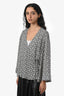 ALC Black/White Patterned Wrap 3/4 Sleeve Blouse Size 2