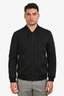 Givenchy Black Satin Pony Hair Star Bomber Jacket Size 50
