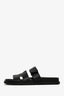 Hermès Black Leather Chypre Sandals Size 39