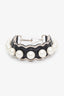 Fendi Black Leather Faux Pearl Bag Strap