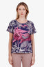 Hermès Blue/Pink 'Flamingo Party' Printed Cotton T-Shirt Size 38