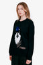 Fendi Black Mink Fur Trim 'Karl Lovers' Sweater Size 46
