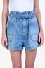 Isabel Marant Blue Denim Medium Wash Belted Shorts Size 38