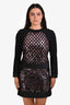 Victoria Beckham Black/Rose Gold Sequins Detail Long Sleeve Dress Size 8
