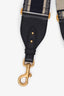 Christian Dior Navy Oblique Jacquard Studded Guitar Strap