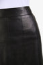 Pre-loved Chanel™ 2004 Black Lambskin Leather Interlocking CC Midi Skirt Size 38