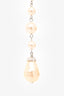 Balenciaga Silver Tone Crystal Faux Pearl Drop Clip-On Earring