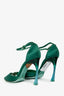 Christian Dior Green Satin Peep Toe Heels Size 37