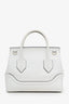 Versace White Leather Palazzo Empire Medusa Top Handle Purse with Strap