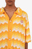 Casablanca Yellow Wavy Gradient Crochet SS Shirt Size XL Mens