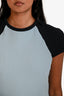 Victoria Beckham Blue Colourblock Short Sleeve Shift Dress Size 8