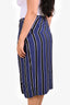 Acne Studios Blue/Black Striped Midi Skirt Size L