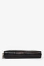 Salvatore Ferragamo Black Croc Embossed Zip Card Holder