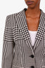 Escada Black/White Houndstooth Virgin Wool Blazer + Midi Skirt Set Size 36