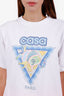 Casablanca White Cotton Printed T-Shirt Size L