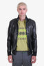 Gucci Black Leather Bomber Jacket Size 50 Men's
