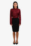 Givenchy Black Lace A-Line Midi Skirt Size 34
