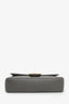 Fendi Grey Leather Baguette Chain Midi Shoulder Bag GHW