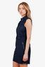 Gucci Navy Drawstring Sleeveless Midi Dress Size 40