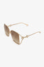 Gucci White/Gold Horsebit Square Gradient Sunglasses