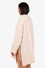 Hermès Neutral Wool Patterned Zip-up Coat Size 34