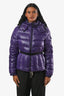 Veste Ceinturée En Duvet Violet Moncler Taille 3