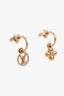 Louis Vuitton Gold Tone Blooming Drop Earrings