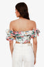 Zimmermann White Floral Print Linen Crop Top Size 3