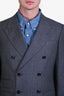 Gucci Grey Wool Double Breasted Blazer Size 50 Mens